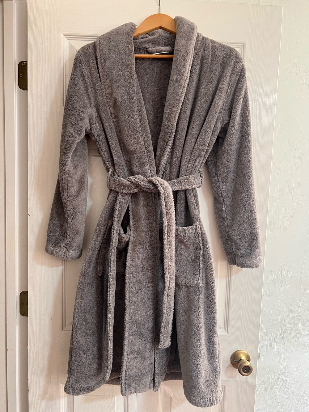 Parachute Classic Turkish Cotton Bathrobe Stone Gray Medium Unisex